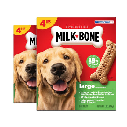 HOTMilk-Bone Original Medium Dog Biscuits, 10 lb Box | 280+ treats, classic meaty taste, crunchy dog treats for dogs 20-50lbs, 15% protein, 12 vitamins & minerals, made in the USA