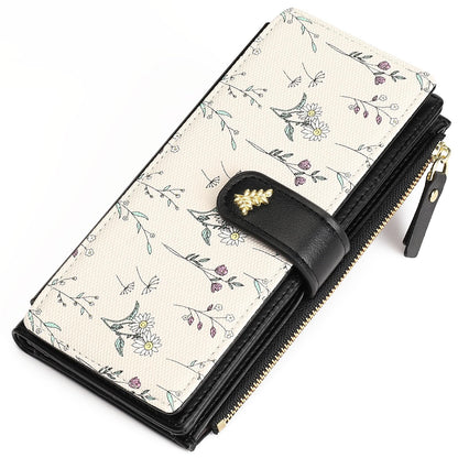HOTGAEKEAO Womens Wallet RFID Blocking Large Capacity Vegan Leather Card Holder Wristlet Clutch with 32 Card Slots 4 ID Windows