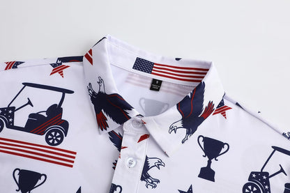 HOTMen's Golf Polo Shirts Short Sleeve Performance Moisture Wicking Dry Fit Funny Golf Polo Shirts for Men
