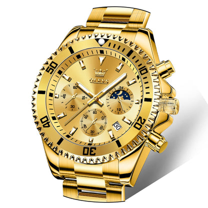 HOTOLEVS Mens Stainless Steel Watch Fashion Luxury Big Face Analog Waterproof