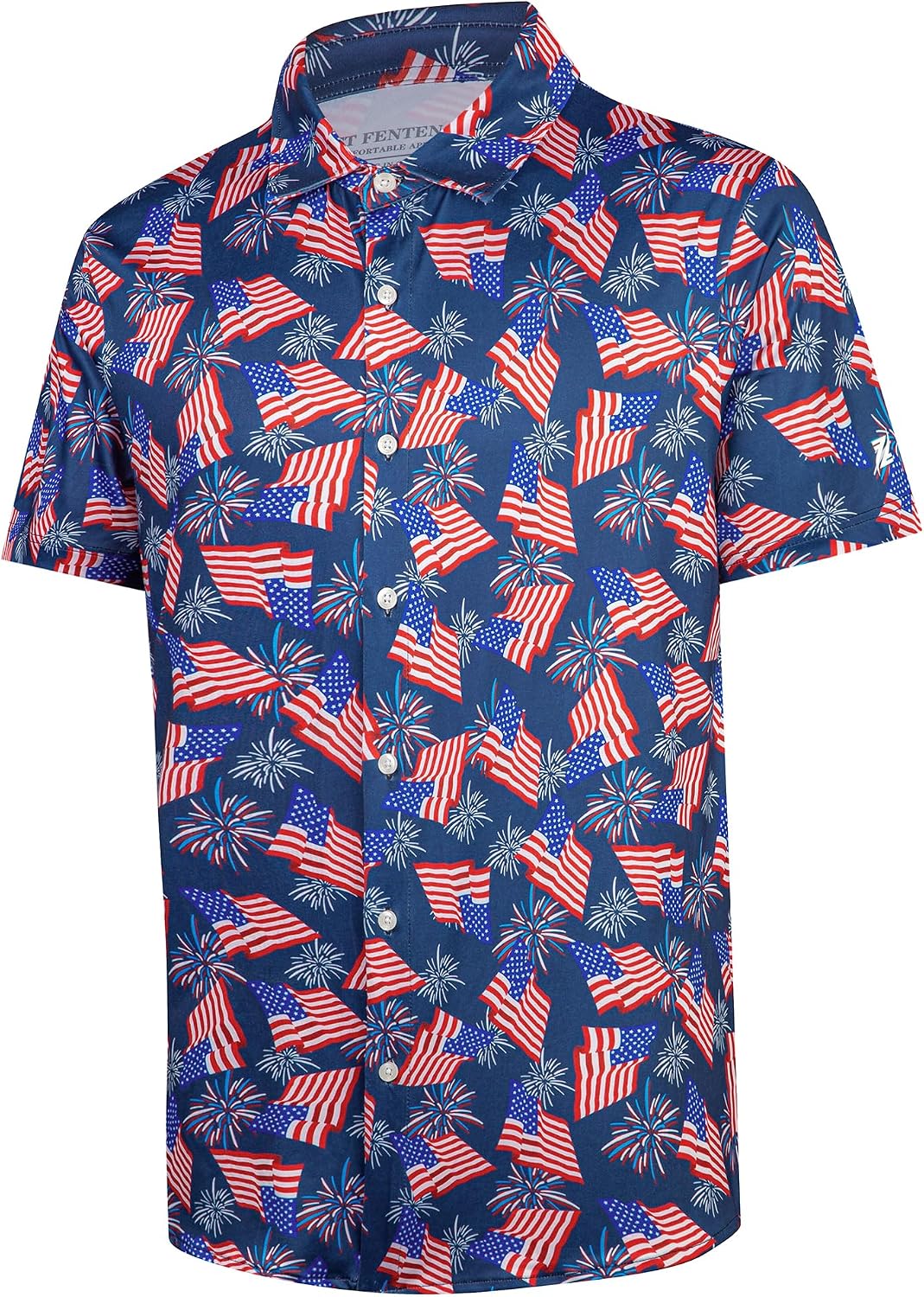 HOTFT FENTENG Mens Hawaiian Shirts Regular Fit Short Sleeve Casual Button Down Summer Tropical Beach Shirts