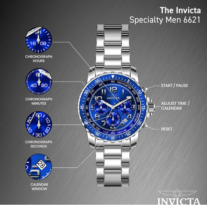 HOTInvicta Men's 1326 Invicta II Chronograph Black Dial Two-Tone Stainless Steel Watch