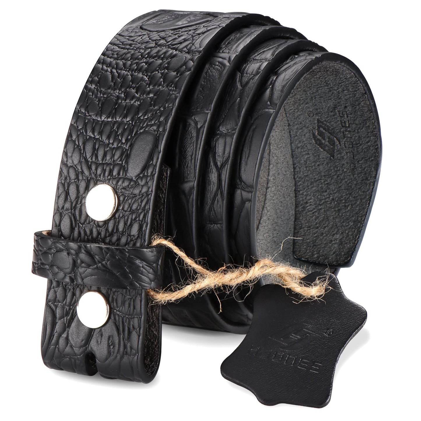 HOTHJones Western Belts for Men without Buckle,Cowboy Belt Buckles for Men,1.5" Wide Genuine Leather Belt No Buckle