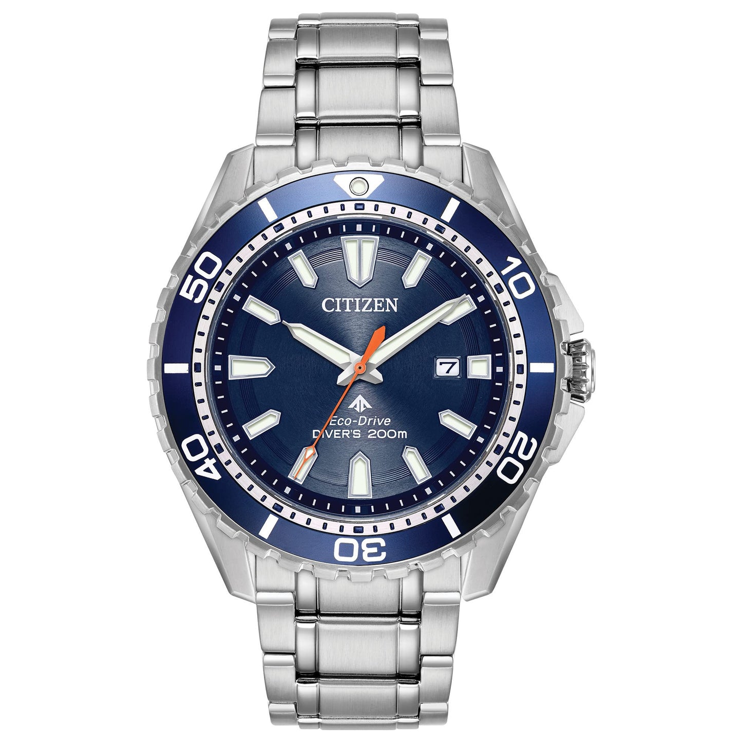 HOTCitizen Men's Promaster Sea Eco-Drive Stainless Steel Watch, 3-Hand Date, One-Way Rotating Bezel, ISO Compliant, Luminous Hands and Markers