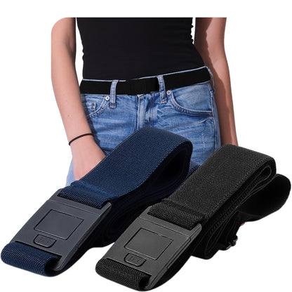 HOTBELTAWAY Easily Adjustable Elastic Flat Buckle No Show Belts for Women – Stretch No Bulge jeans pants