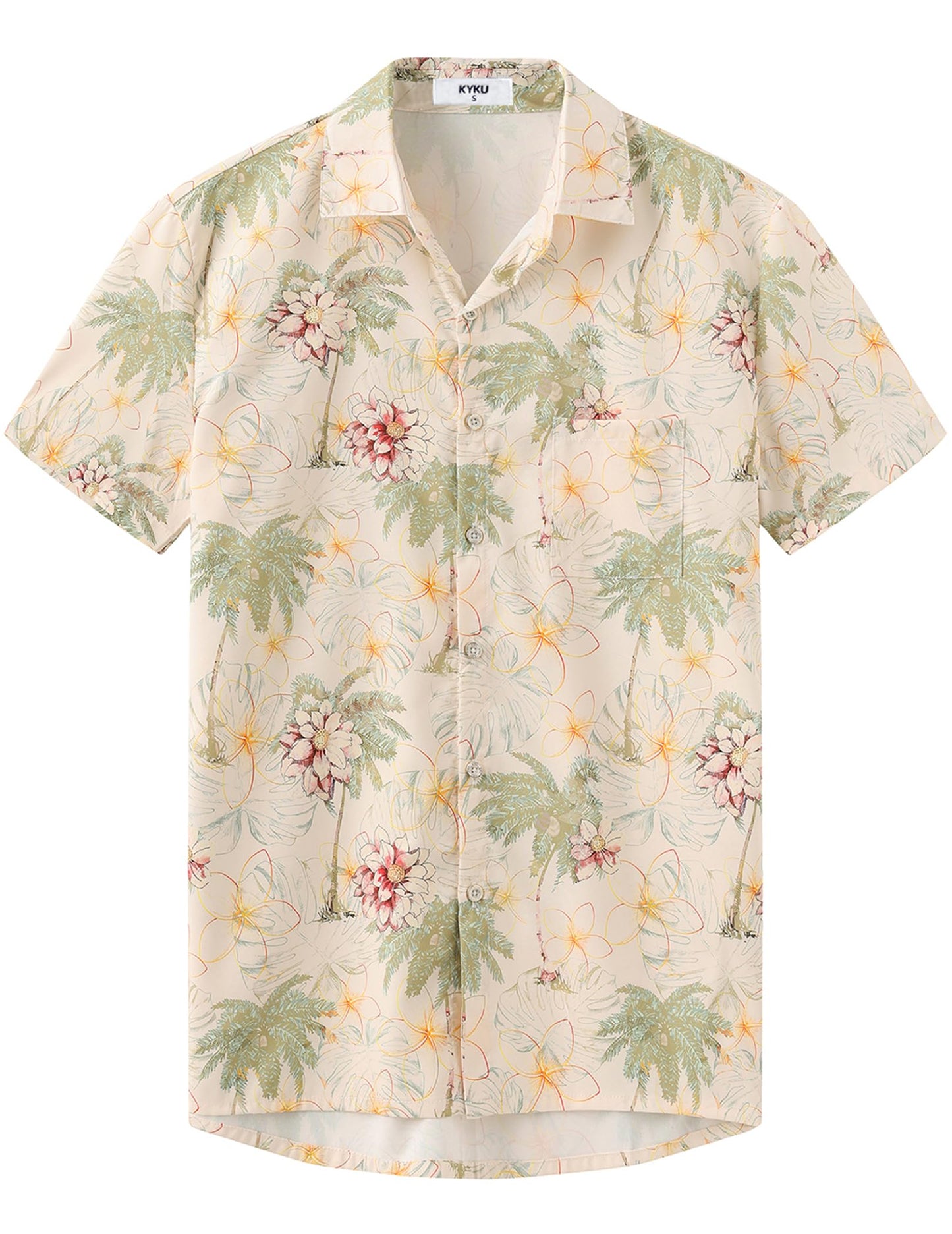 HOTKYKU Hawaiian Shirt for Men: Beach Vacation Summer Short Sleeve Button Down Mens Shirts Casual Stylish
