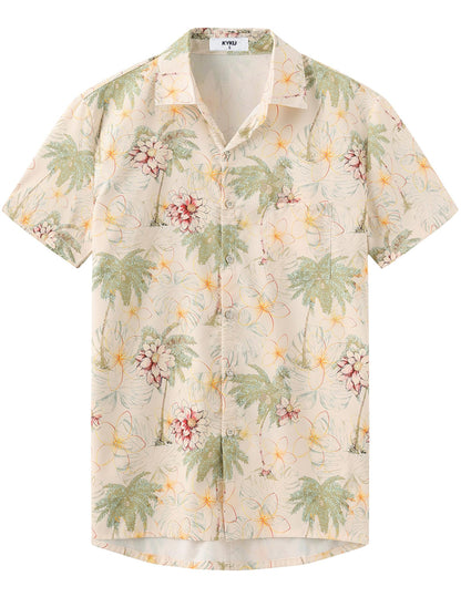 HOTKYKU Hawaiian Shirt for Men: Beach Vacation Summer Short Sleeve Button Down Mens Shirts Casual Stylish