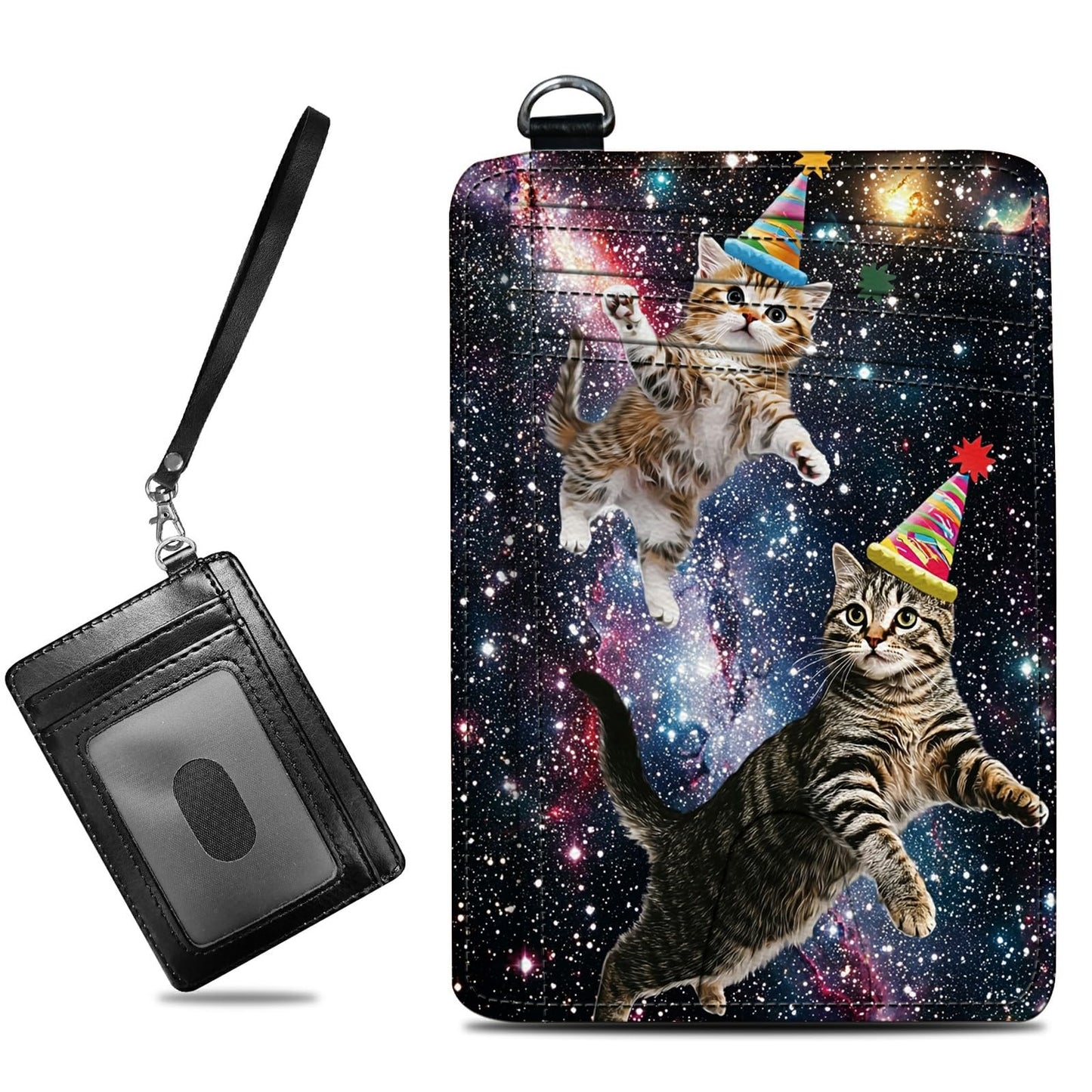 HOTCute Credit Card Holder with Zipper, Crow Skull RFID-Blocking Card Case Small Wallet for Women Men, Multi-slot Card Organizer Case Travel Accordion Wallet