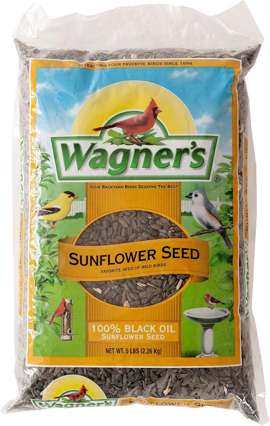 HOTWagner's 52023 Black Oil Sunflower Seed Wild Bird Food, 5-Pound Bag