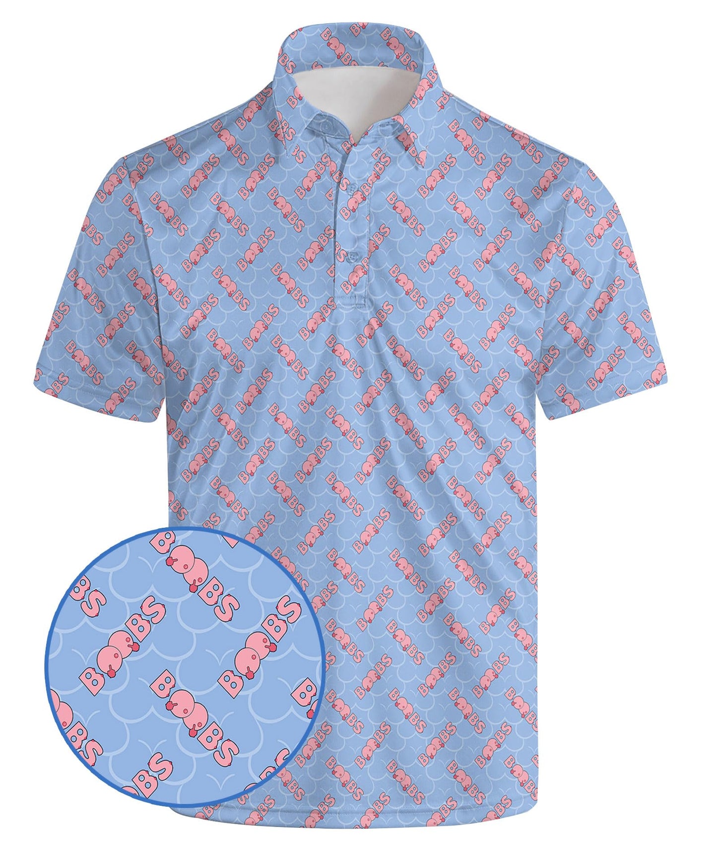 HOTGolf Polo Shirts for Men Funny Print Quick Dry Short Sleeve Performance Golf Shirts Moisture Wicking Polo Shirts