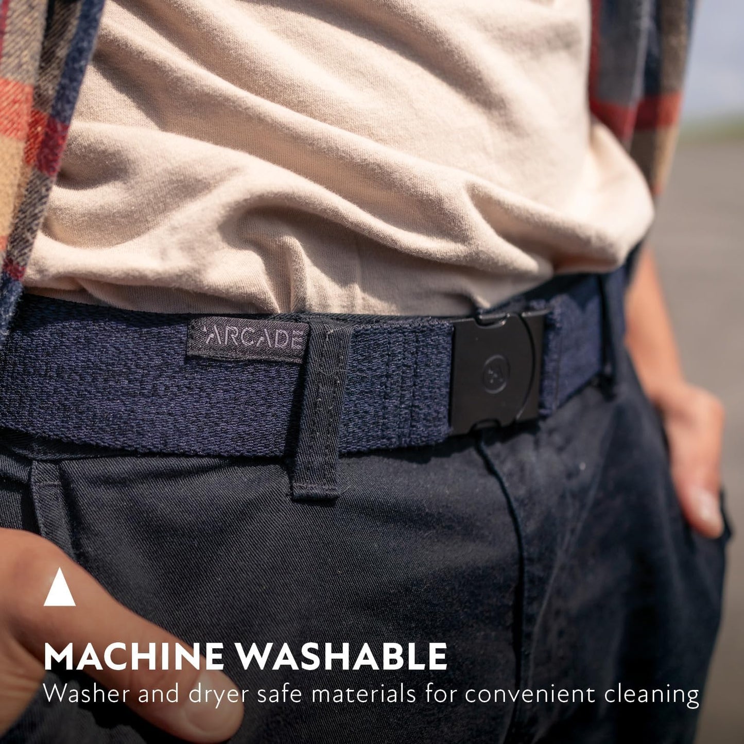 HOTArcade The Original Unisex Adventure Belt, Heavy Duty Elastic Webbing, Non-Metal Travel Friendly Buckle