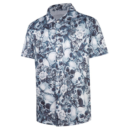HOTFT FENTENG Mens Hawaiian Shirts Regular Fit Short Sleeve Casual Button Down Summer Tropical Beach Shirts