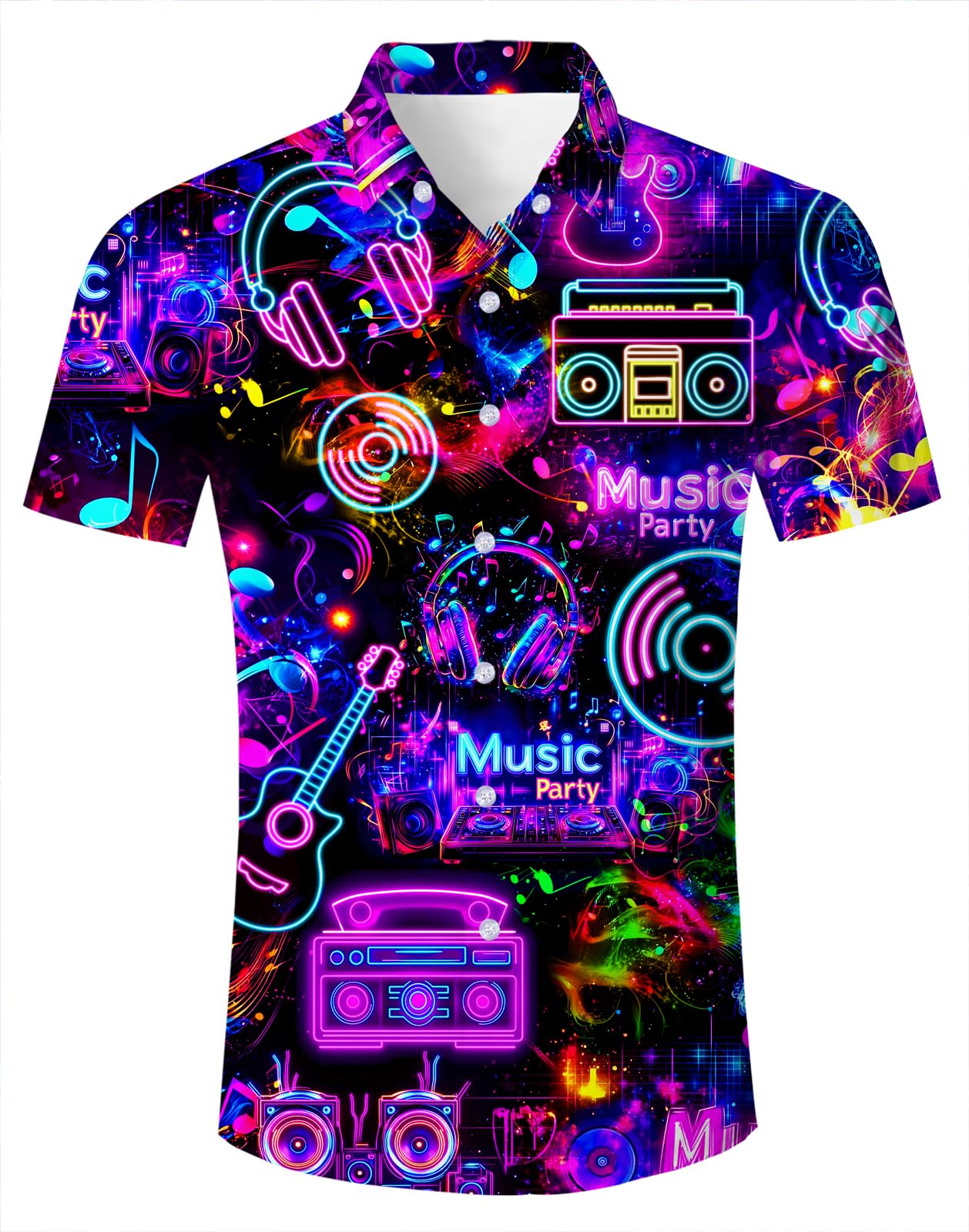 HOTuideazone Mens Funny Hawaiian Shirts 3D Graphic Button Down Short Sleeve Tropical Holiday Beach Aloha Shirt