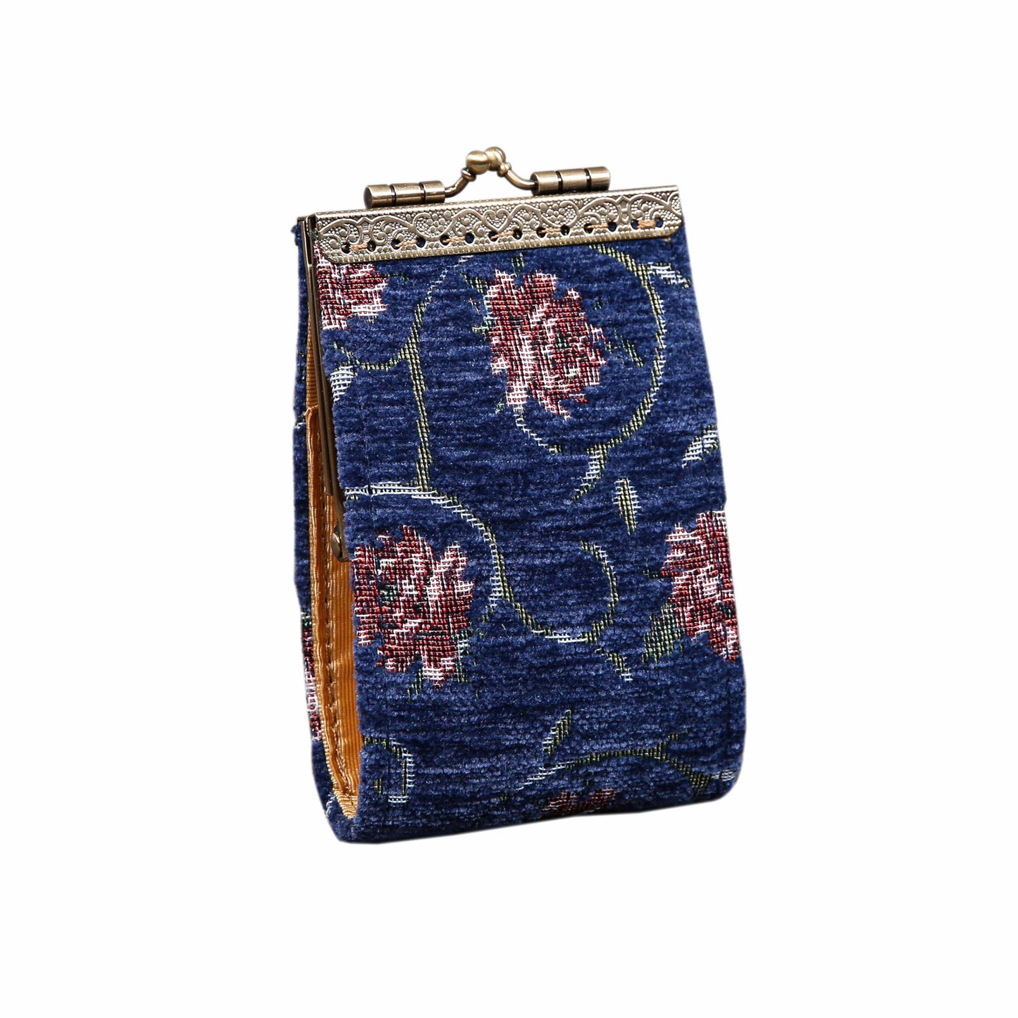 HOTAngelina's Palace Carpet Wallet Vintage Kiss Lock ID Pouch,Clasp Card Holder