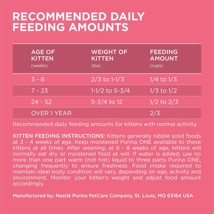 HOTPurina ONE High Protein, Natural Dry Kitten Food, +Plus Healthy Kitten Formula - 7 lb. Bag