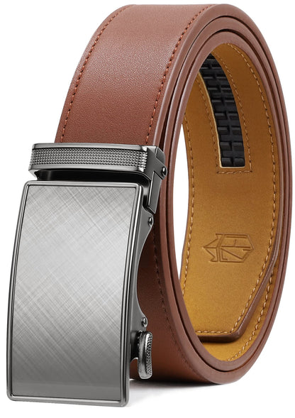 HOTZitahli Belt Men,Leather Ratchet Belt for Men Dress Casual Every Day with Adjustable Buckle,Trim to Fit For Gift
