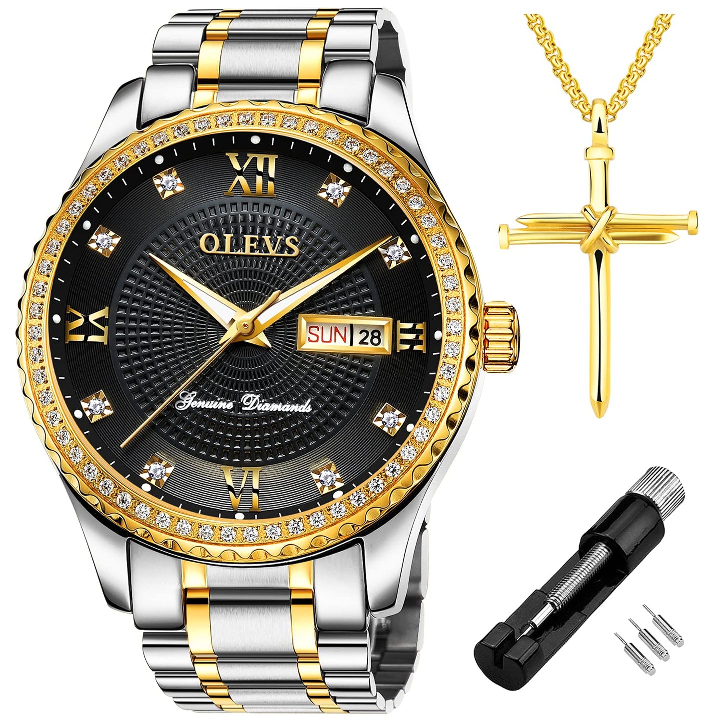 HOTOLEVS Men Leather Watches Black Ultra Thin 6.5mm Minimalist Dress Fashion Simple Casual Waterproof Date Watch for Men