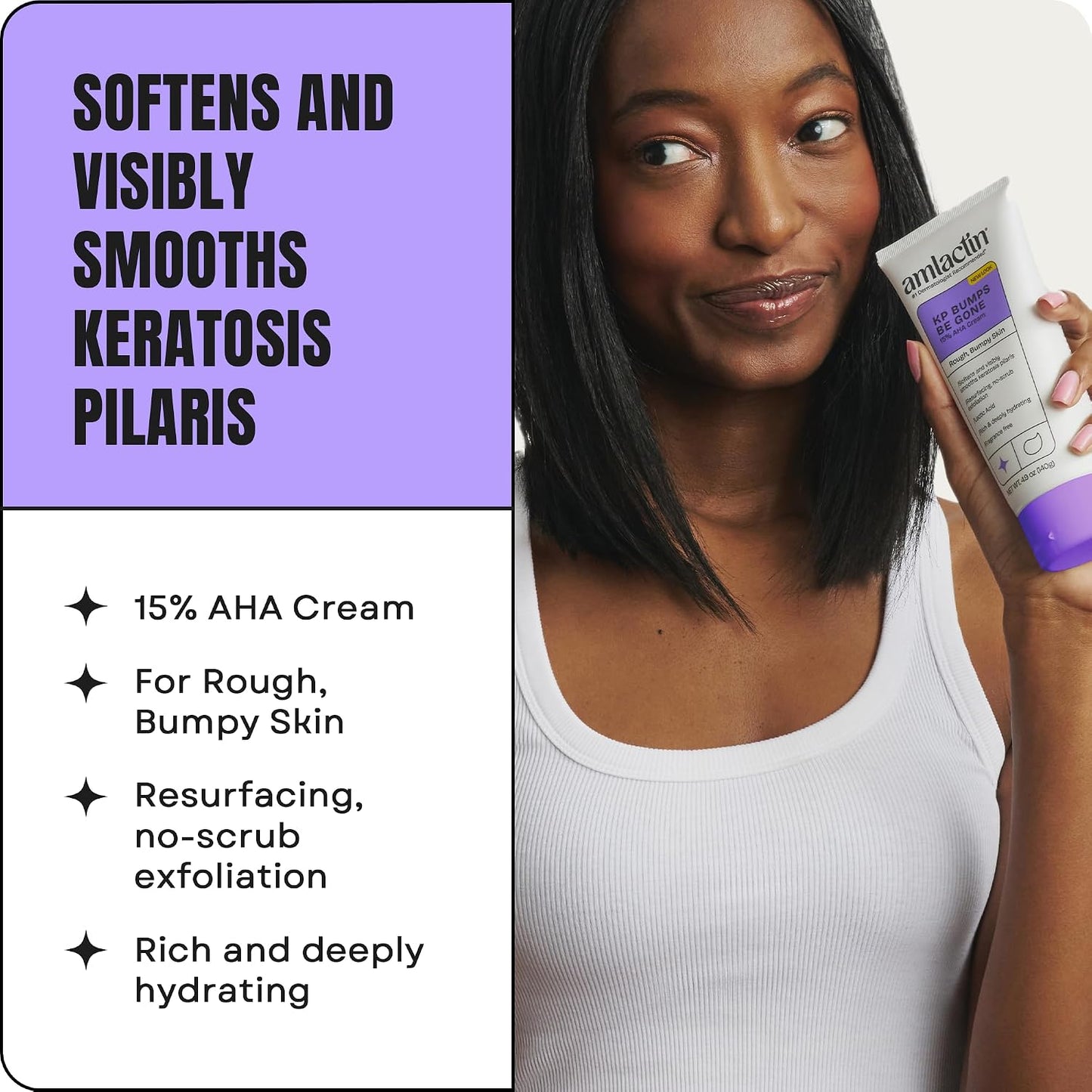 HOTAmLactin KP Bumps Be Gone Body Cream, 15% Lactic Acid, 3 oz | 15% lactic acid body cream helps smooth keratosis pilaris bumps, exfoliate rough skin and moisturize dry areas.