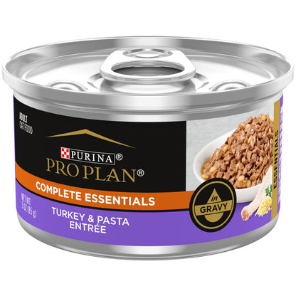 HOTPurina Pro Plan Gravy, High Protein Wet Cat Food Variety Pack, Complete Essentials Chicken and Turkey Favorites - (Pack of 24) 3 oz. Cans