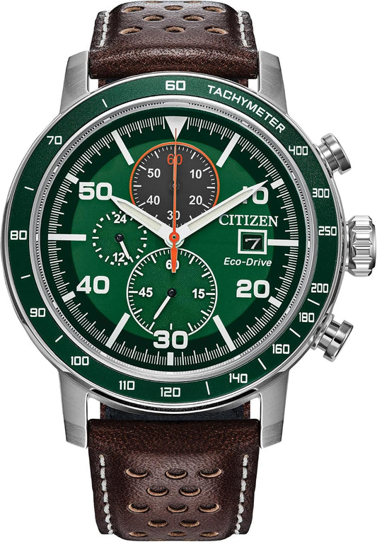 HOTCitizen Men's Eco-Drive Weekender Brycen Chronograph Watch Stainless Steel Case