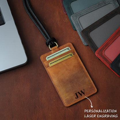 HOTHandmade Leather Card Holder Wallet, Leather Minimalist Wallet with ID Card Holder, Slim Bifold ID Wallet