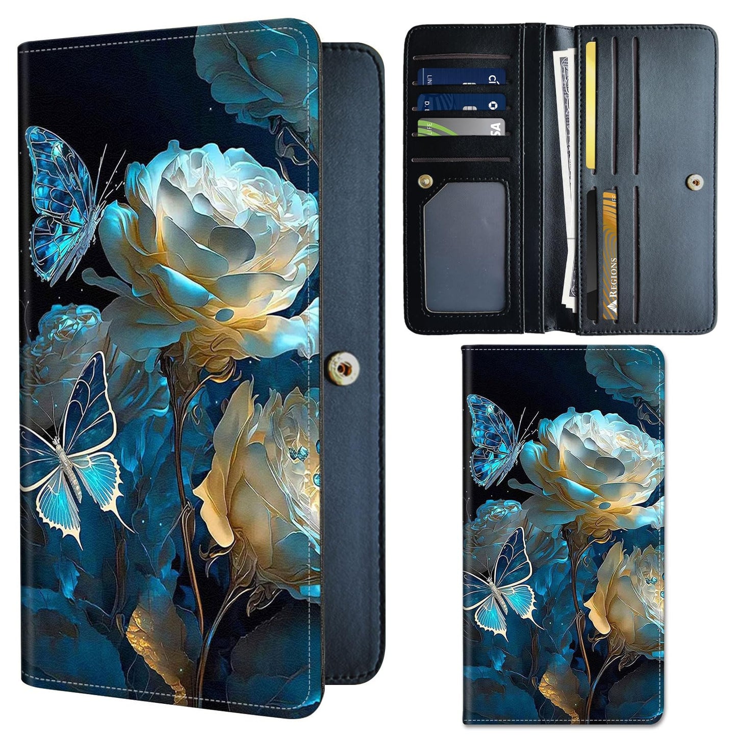 HOTSlim PU Leather Wallet for Women - RFID Blocking Thin Bifold Wallet, Compact Travel Wallet with Card Slots & ID Window, Stylish and Practical Womens Wallet for Everyday Use, Black Cat