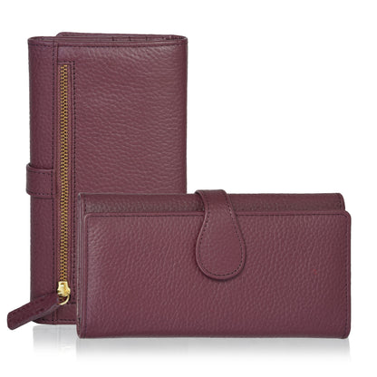 HOTReal Leather Women Wallet Leather with RFID Blocking -Trifold Card Holder Designer Ladies Clutch with ID Window Wallets
