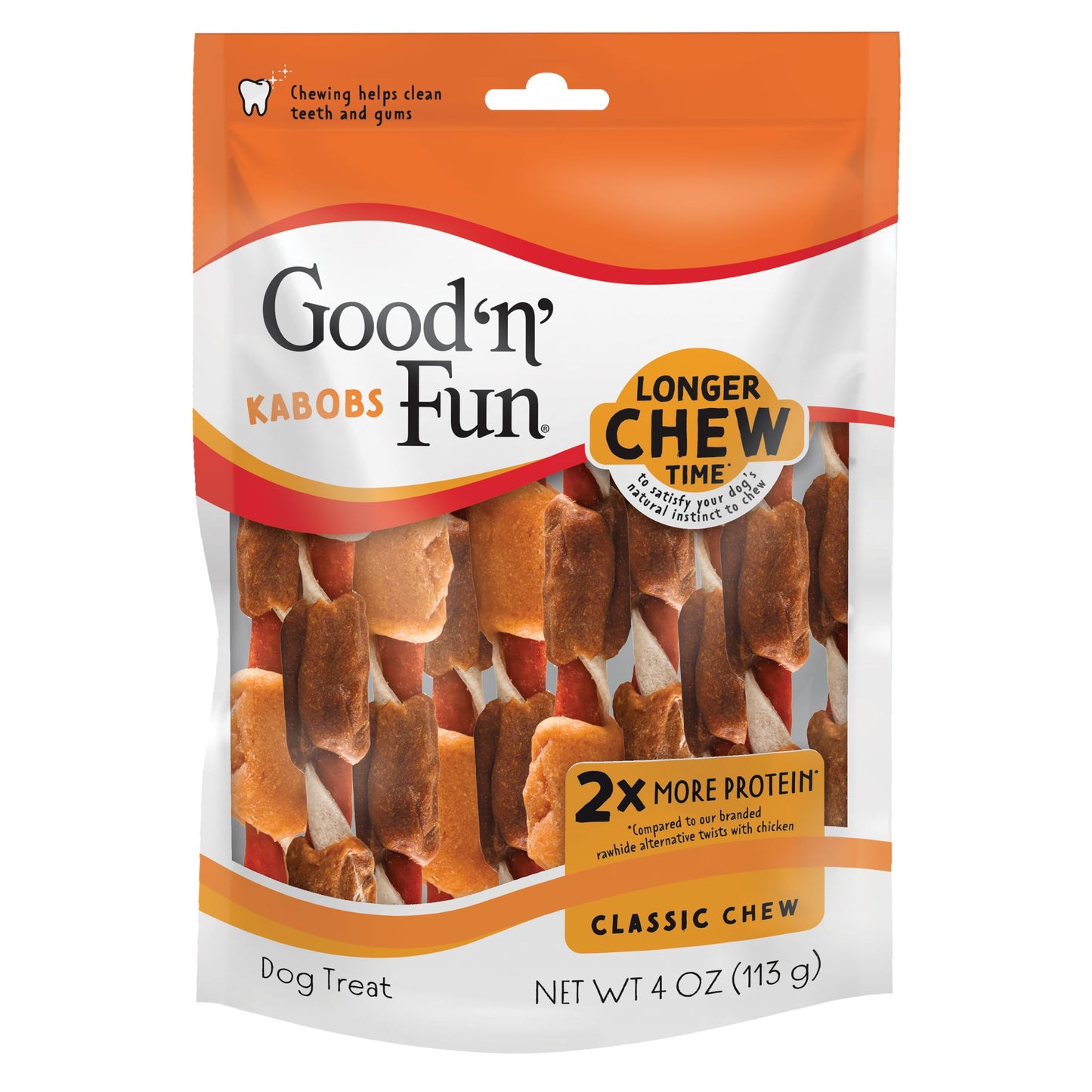 HOTGood 'n' Fun Kabobs Long-Lasting Dog Treat, With Real Proteins, Beef Hide and Premium Chicken, Supports Dental Health, Mental Stimulation, 18 count