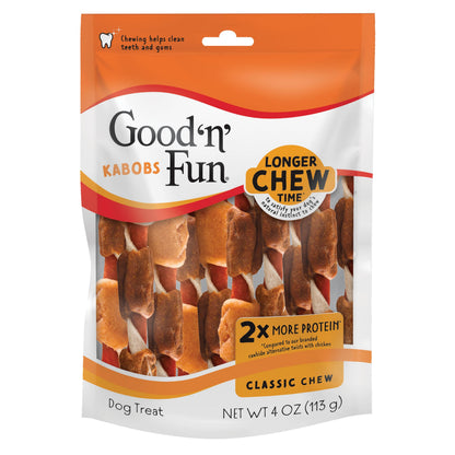 HOTGood 'n' Fun Kabobs Long-Lasting Dog Treat, With Real Proteins, Beef Hide and Premium Chicken, Supports Dental Health, Mental Stimulation, 18 count