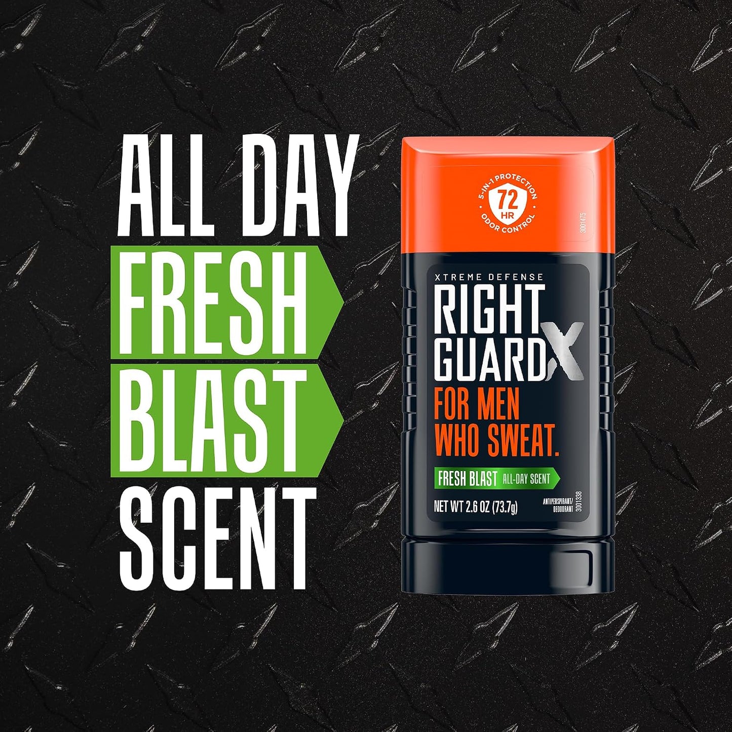 HOTRight Guard Xtreme Defense Invisible Solid Antiperspirant Deodorant, Fresh Blast Scent - 5-in-1 Deodorant Men Can Trust, 72-Hour Odor Control, 2.6 oz (4 Pack)