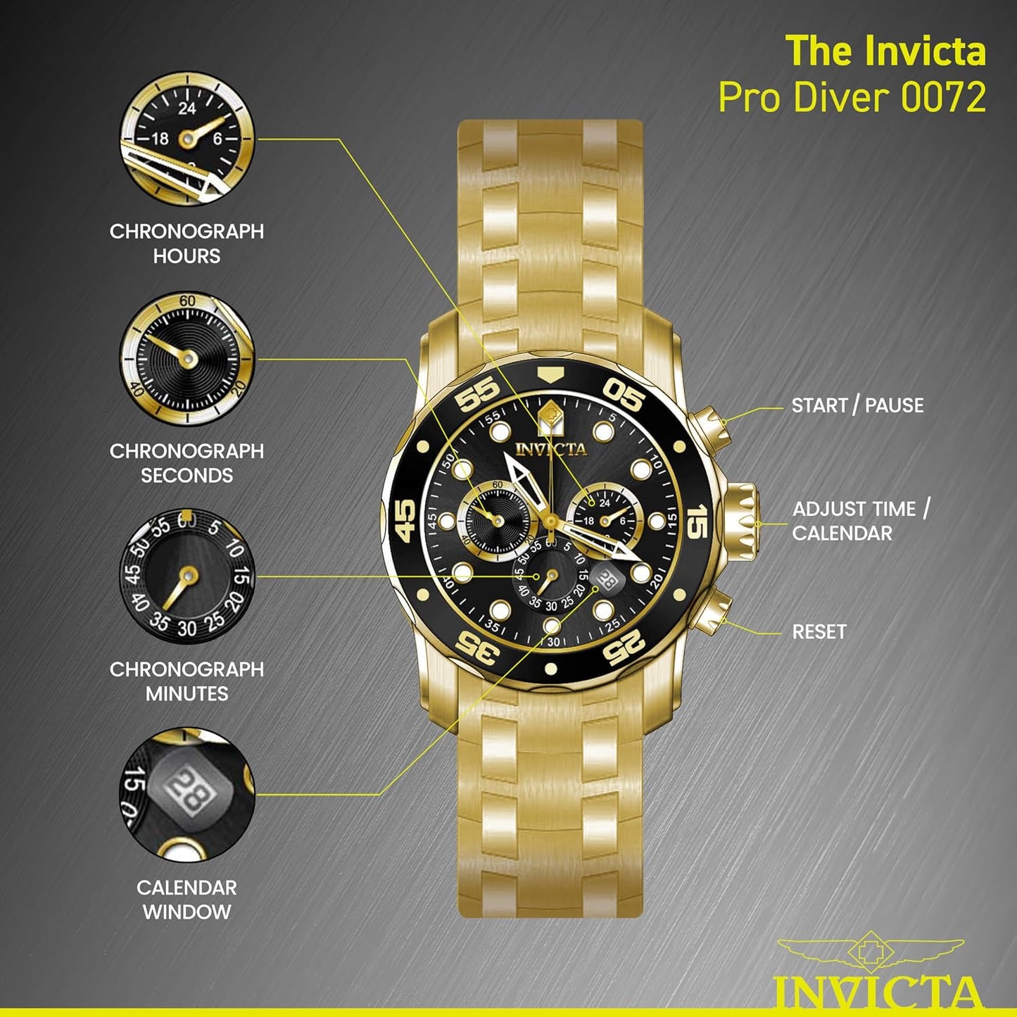 HOTInvicta Men's Pro Diver Collection Chronograph Watch