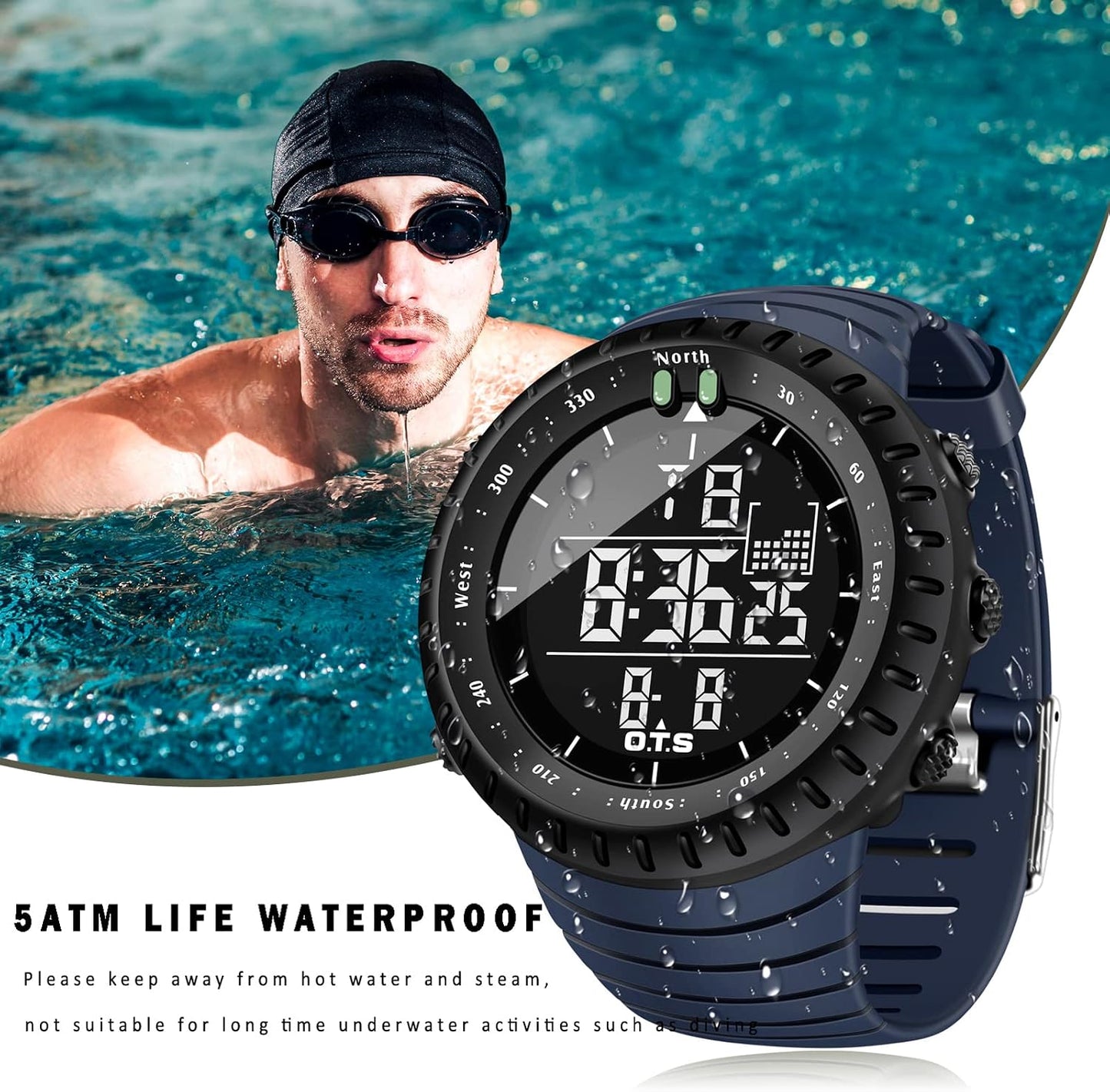 HOTPALADA Men's Digital Sports Watch Waterproof Tactical Watch with LED Backlight Watches for Men