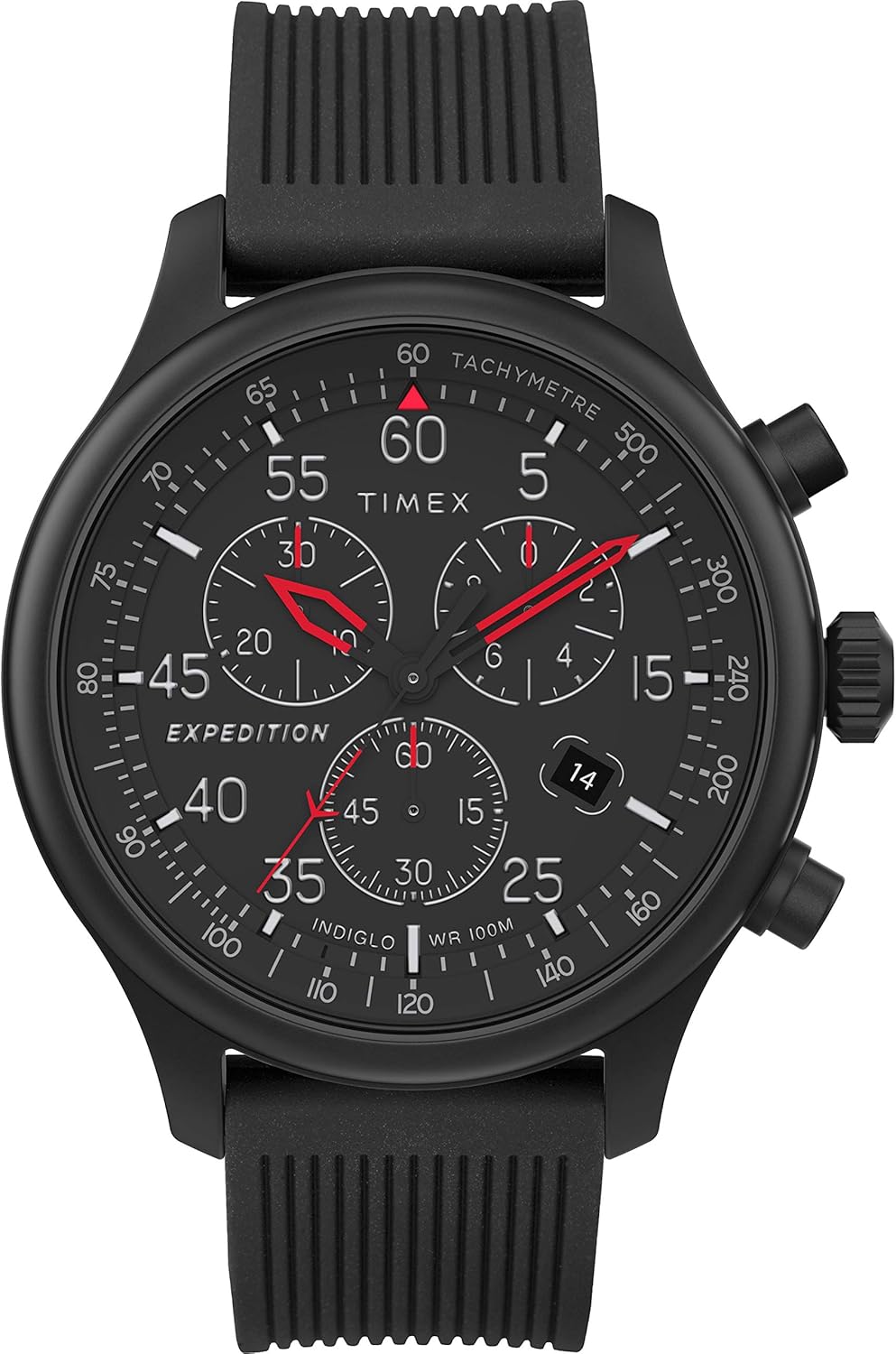 HOTTimex Expedition Field Chronograph 43mm Men’s Analog Watch | INDIGLO Backlight | Durable Comfortable Adjustable Strap | Rugged Outdoor Watch | 100M Water Resistance