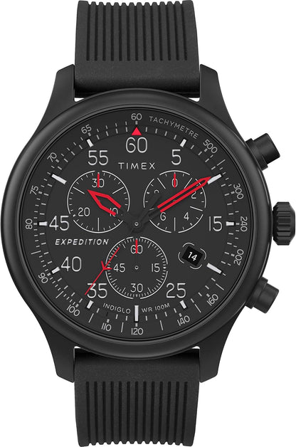HOTTimex Expedition Field Chronograph 43mm Men’s Analog Watch | INDIGLO Backlight | Durable Comfortable Adjustable Strap | Rugged Outdoor Watch | 100M Water Resistance