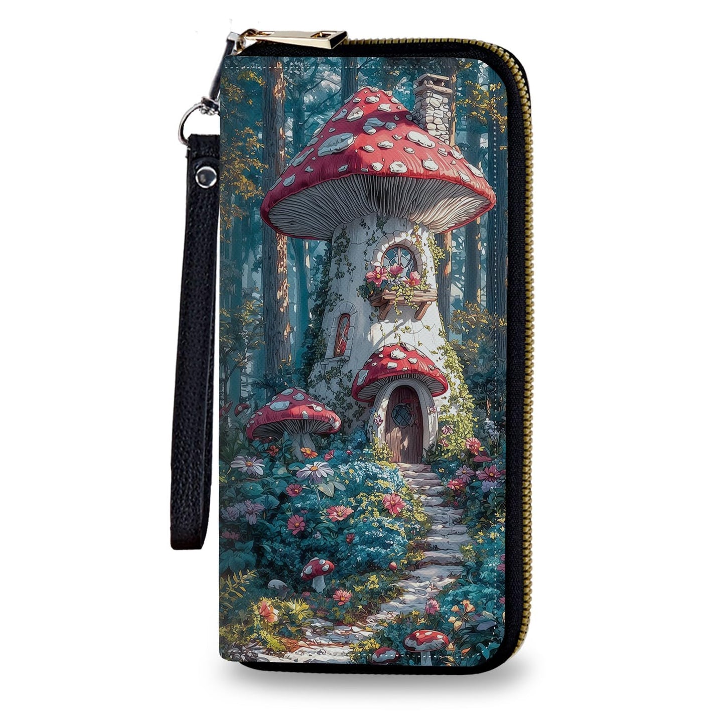 HOTWomen's Wallet Leather Credit Card Holder with RFID Blocking Cool Rooster Clutch Travel Purse Large Capacity with Zip and Wristlet