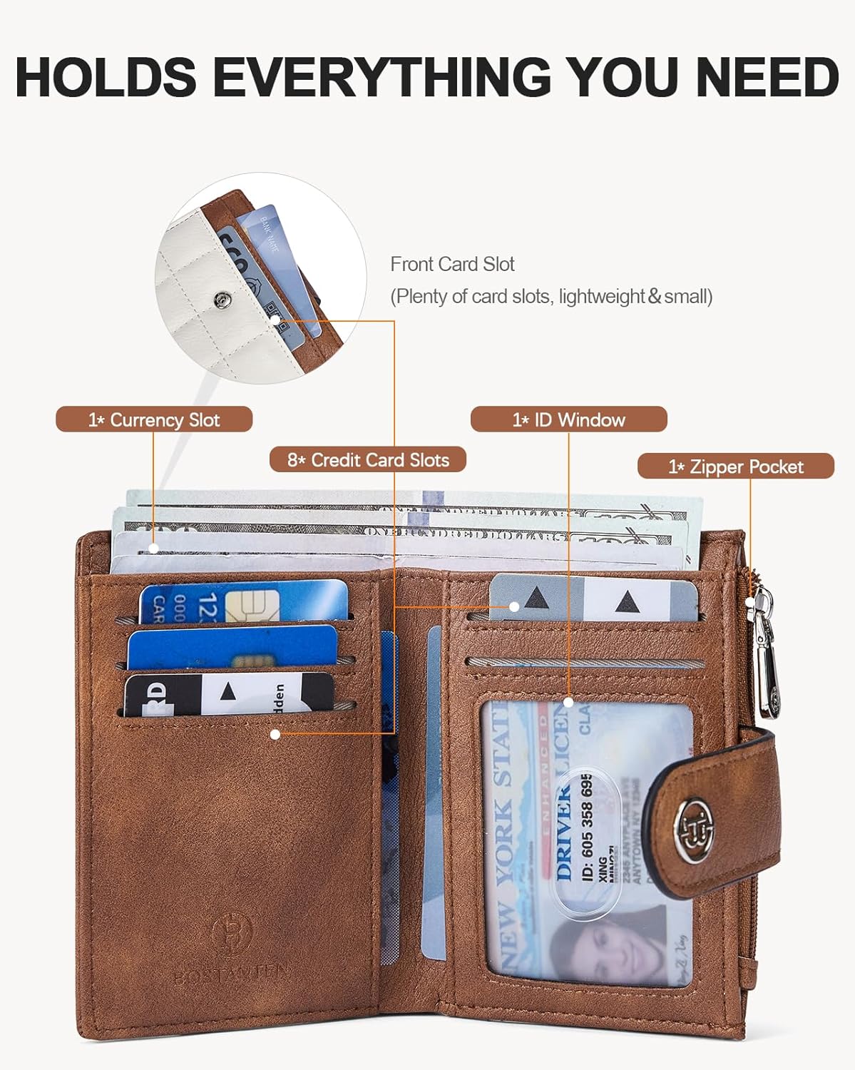 HOTBOSTANTEN Crossbody Bag for Women ＆ Wallet for Women Leather RFID Blocking Card Holder