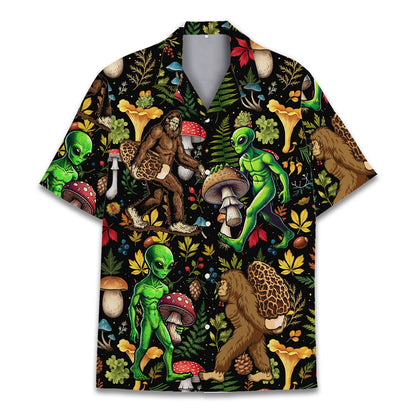 HOTTropical Bigfoot Hawaiian Shirts for Men Women, Sasquatch Summer Beach Button Down Short Sleeve
