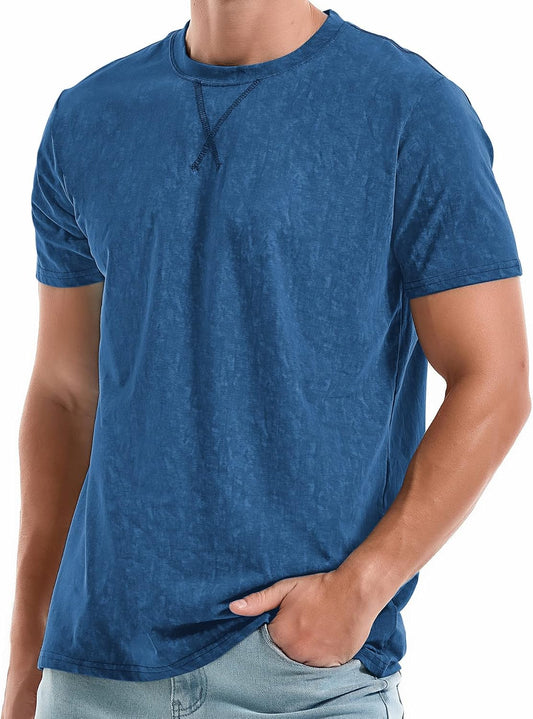 HOTKLIEGOU Men's T-Shirts - Premium Cotton Crew Neck Tees S - 4XL