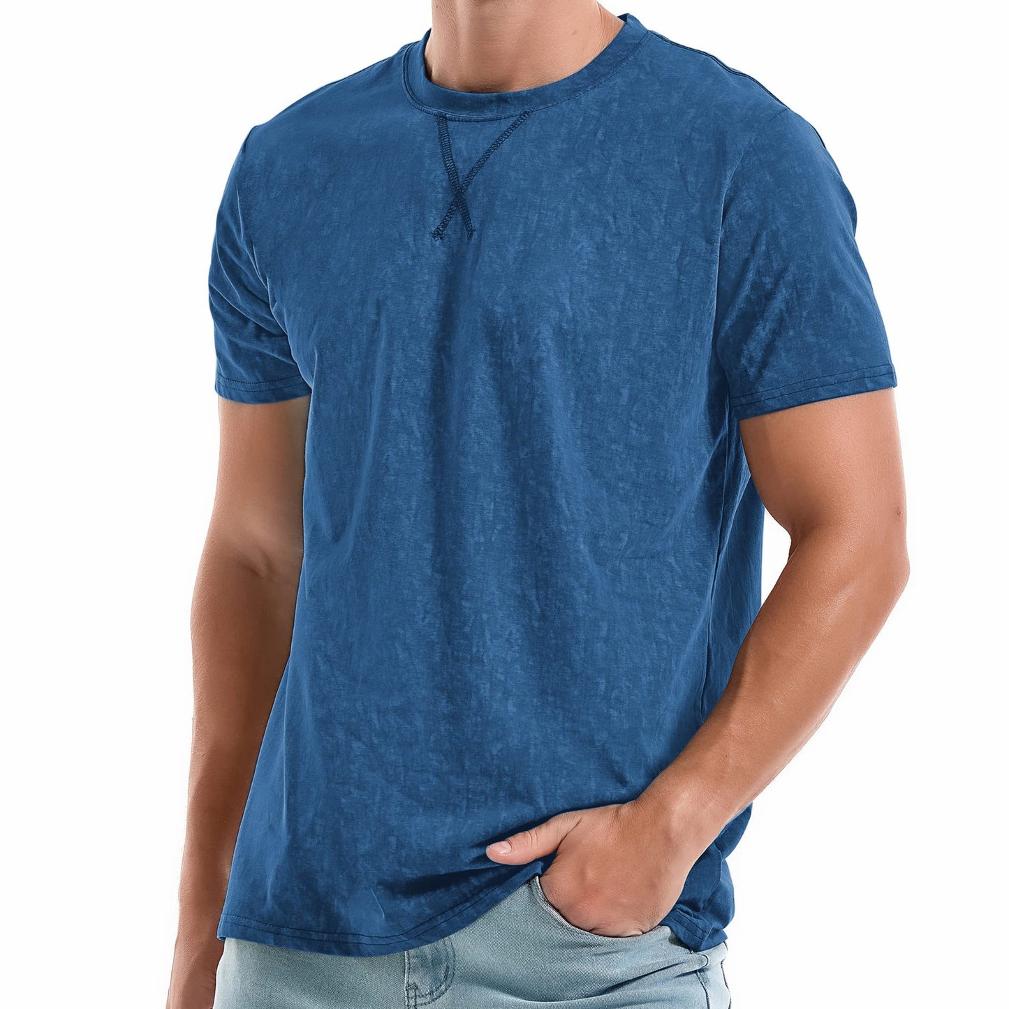 HOTKLIEGOU Men's T-Shirts - Premium Cotton Crew Neck Tees S - 4XL