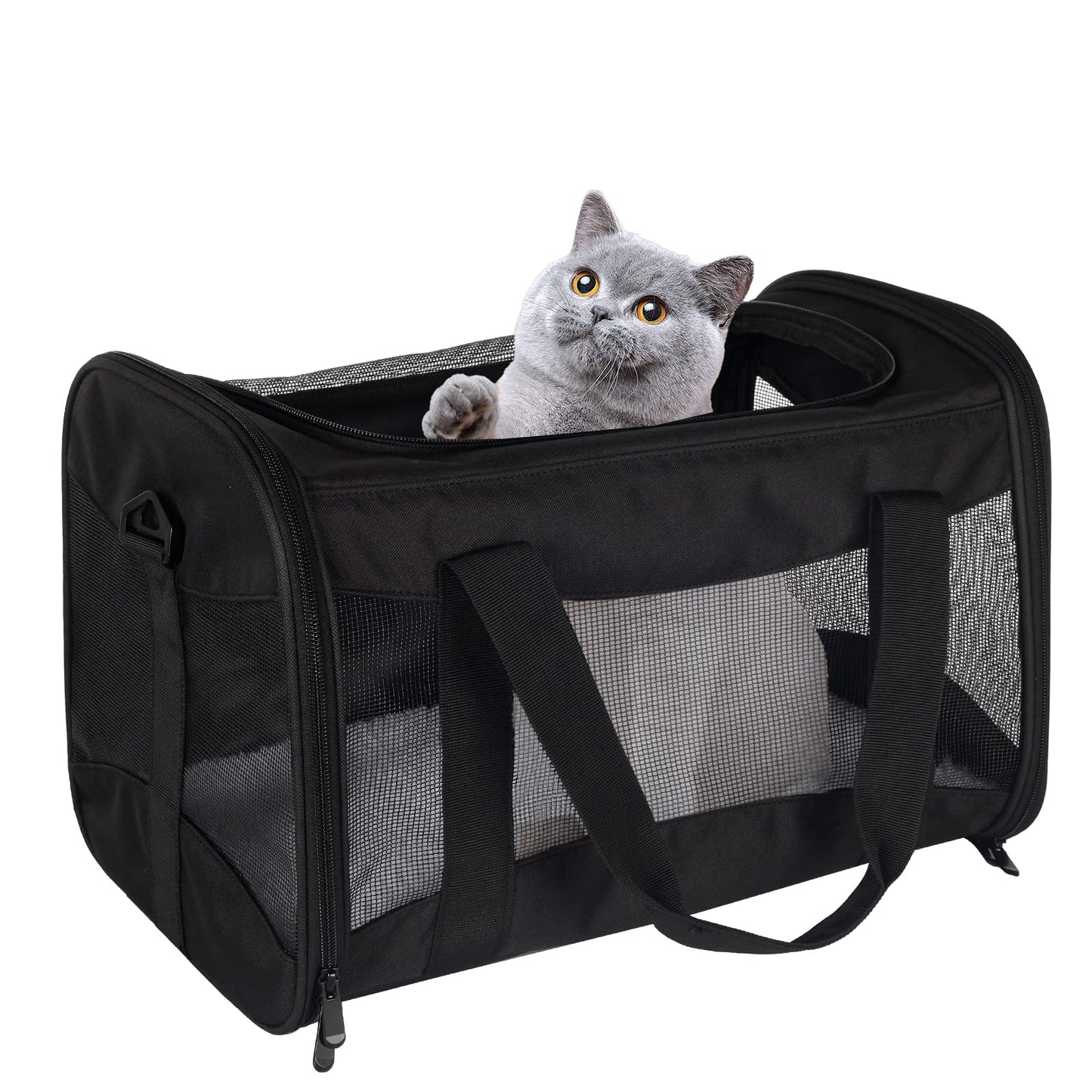 HOTCat Dog Carriers Soft-Sided Pet Carrier Large Cats for Medium Big Cat Small Dog Puppy up to 16lbs TSA Airline Approved Animal Collapsible Cat Carrier Carriers Travel Carrier Cat Bag (17x11x11)