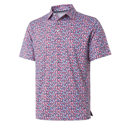 HOTGolf Shirts for Men Dry Fit Short Sleeve Print Performance Moisture Wicking Polo Shirt