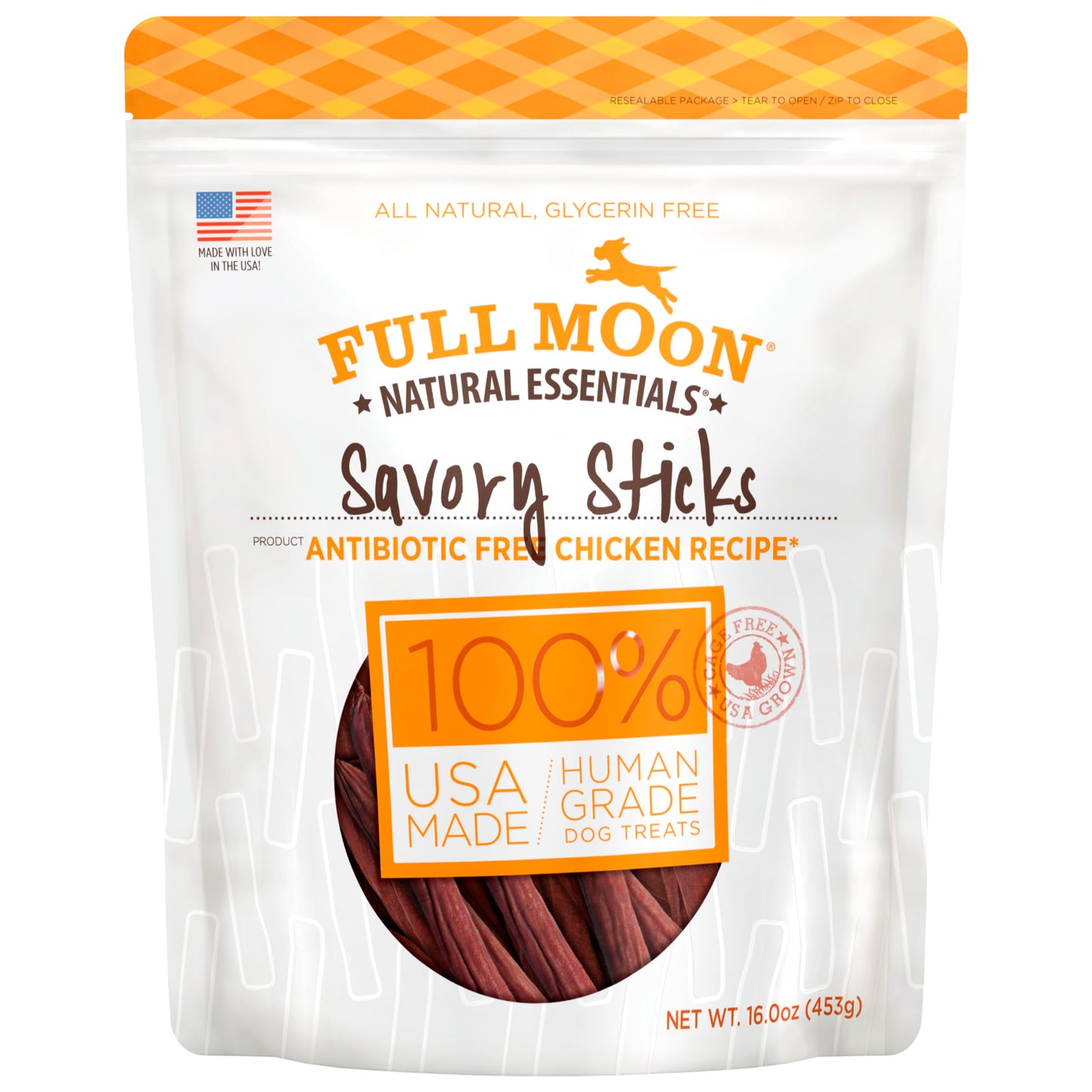 HOTFull Moon All Natural Human Grade Dog Treats, Essential Beef Savory Sticks, 22 Ounce, 1.375 Pound (Pack of 1)