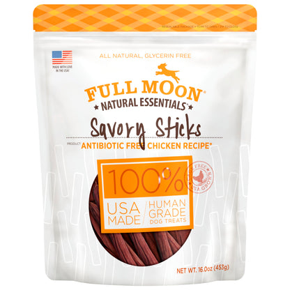 HOTFull Moon All Natural Human Grade Dog Treats, Essential Beef Savory Sticks, 22 Ounce, 1.375 Pound (Pack of 1)