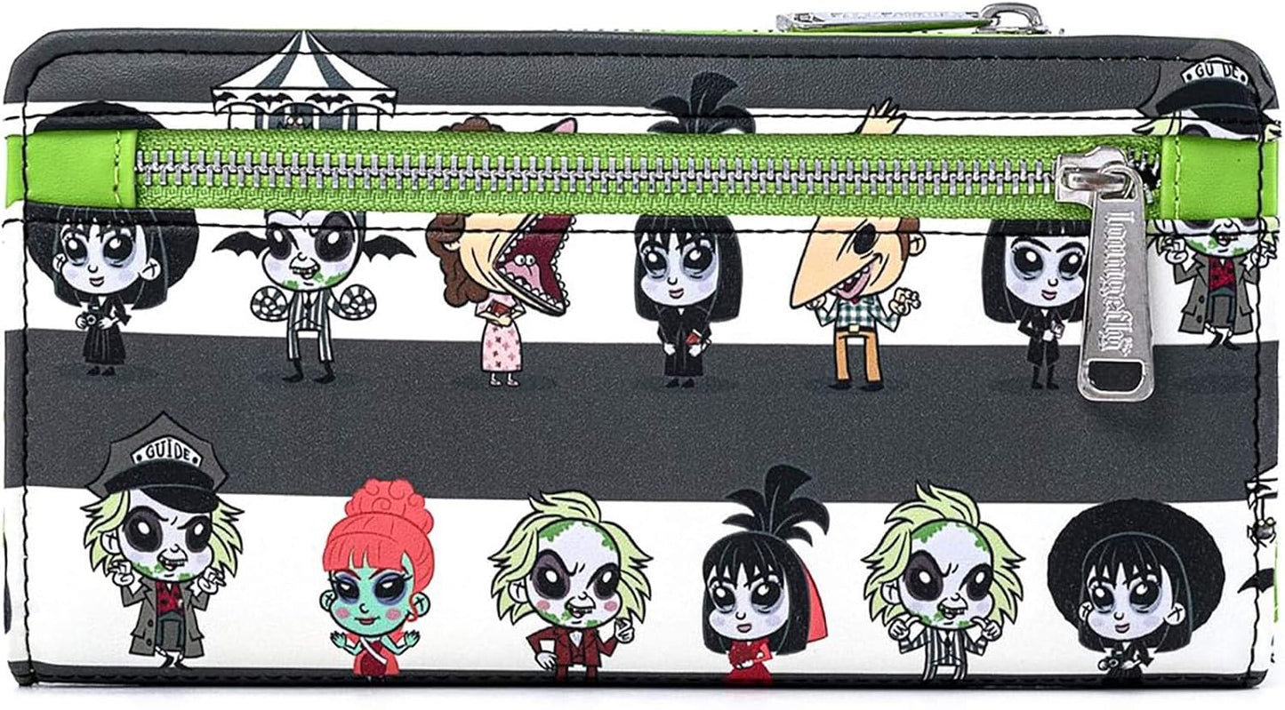 HOTLoungefly Beetlejuice Chibi All Over Print Faux Leather Wallet