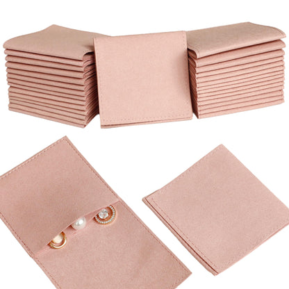 HOT40pcs Black Microfiber Jewelry Pouch 8 x 8cm Jewelry Packaging Bag Envelope Style Luxury Small Favor Bags Jewelry Gift Bags for Earrings Necklaces Bracelet Ring