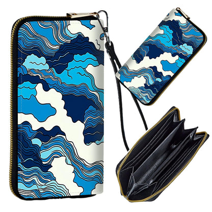 HOTWomen's Wristlet Wallets for Ladies, RFID Blocking Leather Zipper Handbag Clutch Purse Money Holder Organizer for Travel Shopping, Ocean Octopus