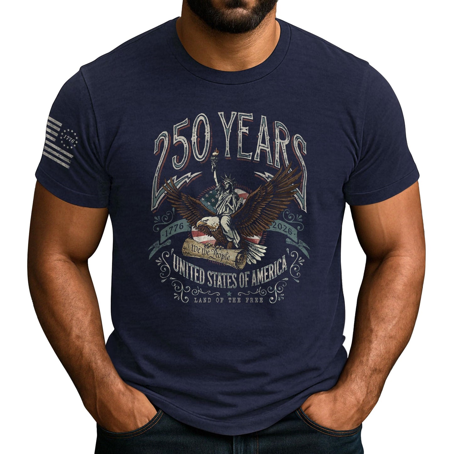HOTPatriotic Shirts for Men, USA Eagle Graphic Shirts for Men | Mark 250 years of American spirit with these unique commemorative tees, designed for bold style and lasting comfort