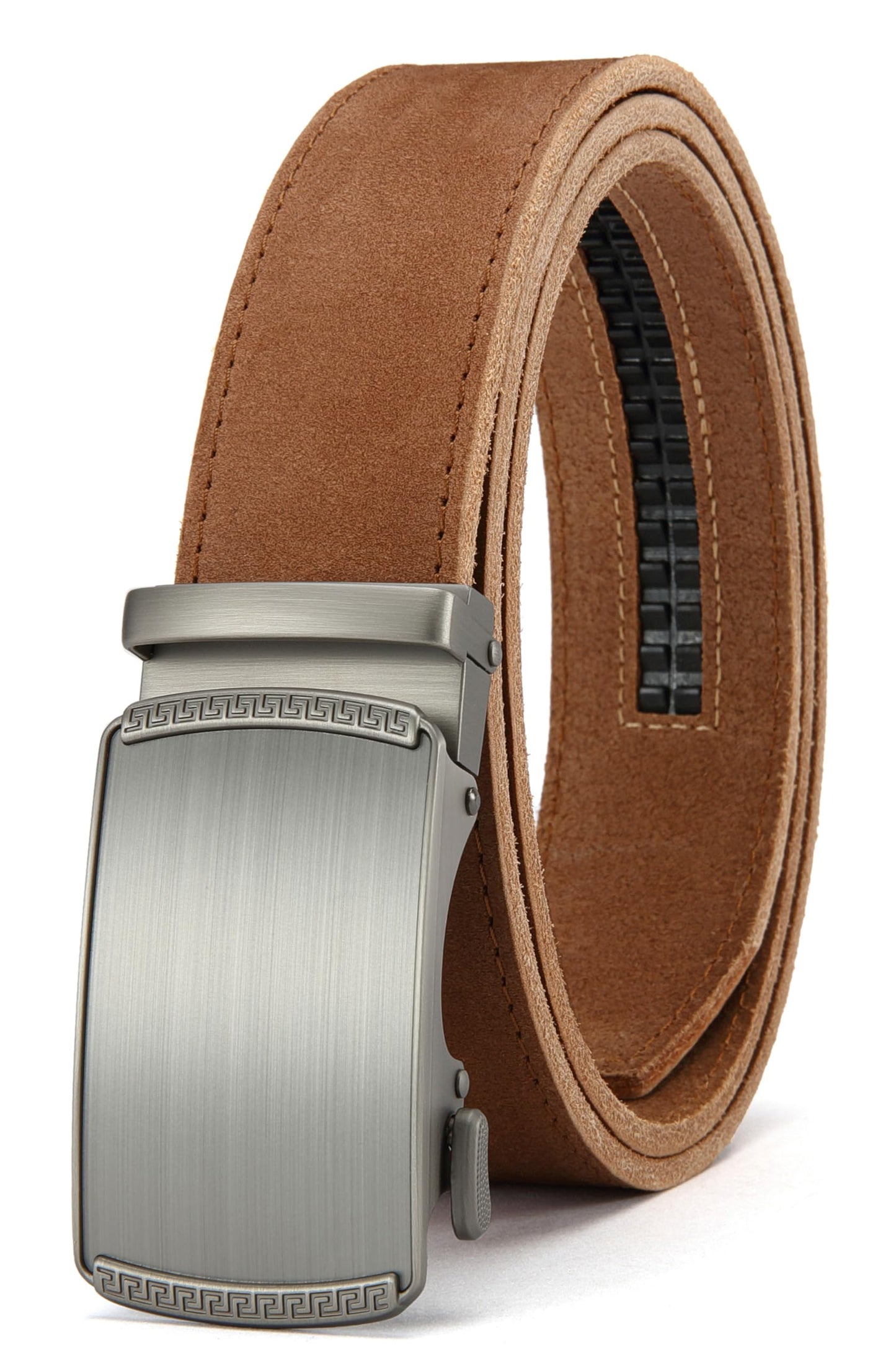 HOTCHAOREN Mens Belt Leather Ratchet Belt - Customizable Fit, Effortless Style (35mm)