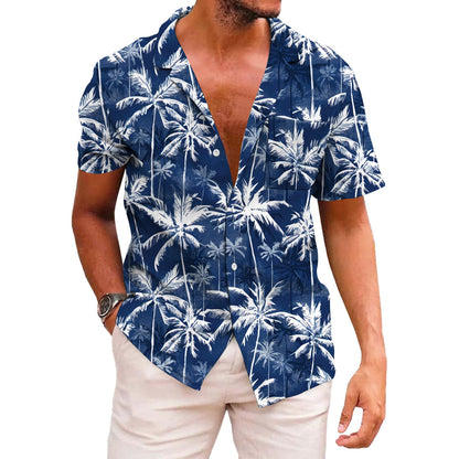 HOTKYKU Funky Hawaiian Shirt for Men Palm Beach Shirts Tropical Vacation Clothes