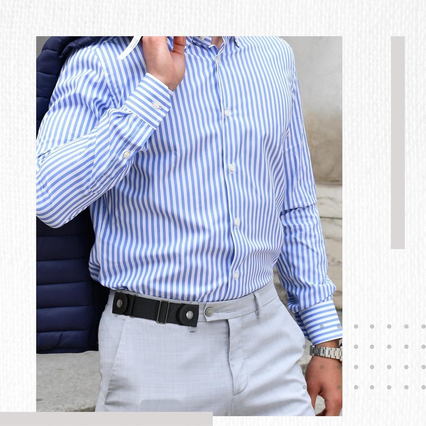 HOTBELTROAD No Buckle Belts for Men Women Side Belt without Buckle Elastic Stretch Adjustable Invisible Belt